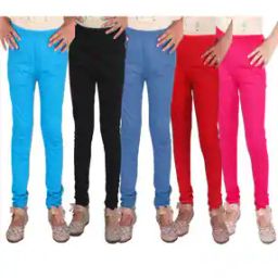 Pack of 5 Girls Leggings with Elasticated Waist-image-81