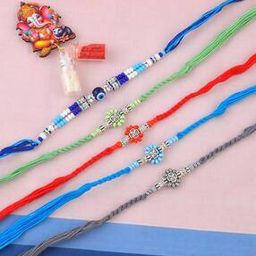 Pack of 5 Beaded Tie-Up Rakhis-image-32