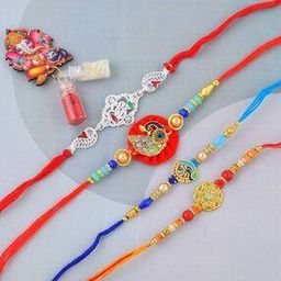 Pack of 4 Beaded Tie-Up Rakhis-image-2