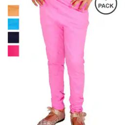 Pack of 5 Girls Leggings with Elasticated Waist-picture-26