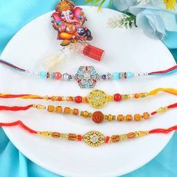 Pack of 4 Beaded Tie-Up Rakhis-image-36