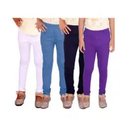 Pack Of 4 Girls Cotton Leggings-image-45