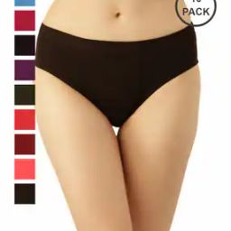 Pack of 10 Cotton Hipsters with Elasticated Waist-picture-51