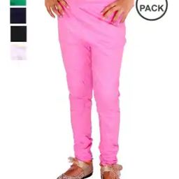 Pack of 5 Girl Leggings with Elasticated Waist-image-59
