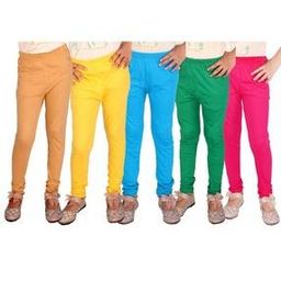 Pack of 5 Girl Leggings with Elasticated Waist-image-57