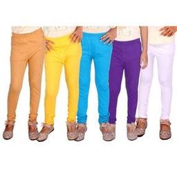 Pack of 5 Girl Leggings with Elasticated Waist-image-60
