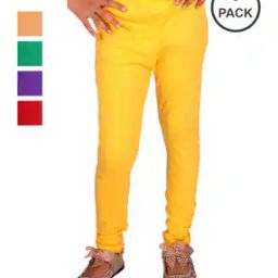 Pack of 5 Girl Leggings with Elasticated Waist-picture-20