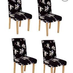 Pack of 4 Printed Slipcover Chair Covers-image-93