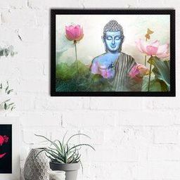 Meditating Lord Buddha Satin Matt Texture UV Art Painting-39
