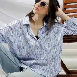 Women Spread Collar Relaxed Fit Shirt-image-40