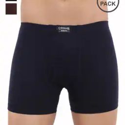 Pack of 3 Men Solid Combed Cotton Plush-Backed Waistband Trunks-image-96