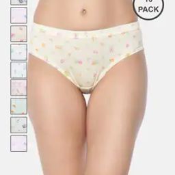 Pack of 10 Printed Hipster Panties-image-26