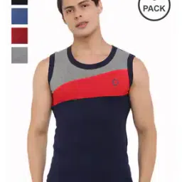 dollar bigboss Pack of 5 Men Solid Combed Cotton Racerback Styled Gym Vest-picture-26
