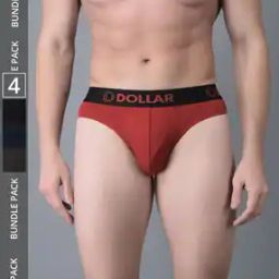 Pack of 4 Men Shuffle Intellisoft Cotton Spandex Solid Brief-17