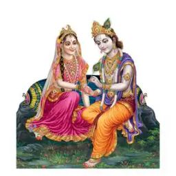 Lord Krishna & Radha Print Self-Adhesive Wall Sticker-21