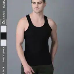 Pack of 4 Men Solid Cotton Vest-picture-23