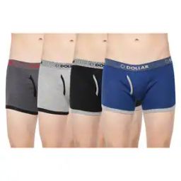 Pack of 4 Men Solid Combed Cotton Contoured Pouch Support Trunks-picture-36