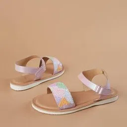 fame forever by lifestyle Girls Flat Sandals with PU Upper-picture-3