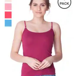 Pack of 5 Solid Scoop-Neck Camisole-image-3
