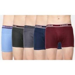 Pack of 5 Men Solid Combed Cotton Intrerlock Pocket Trunks-image-30