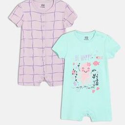 Pack of 2 Printed Round-Neck Rompers-picture-30
