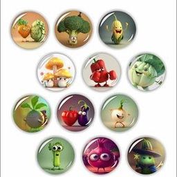 Set of 12 Graphic Print Fridge Magnets-image-62