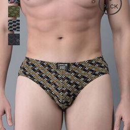Pack of 5 Men Soft Combed Cotton Printed Brief-image-101