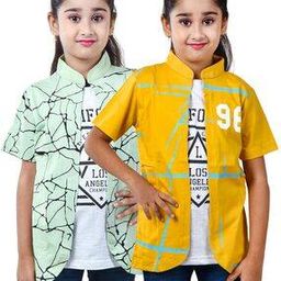 Girls Pack of 2 Printed Shrugs with Attached T-Shirt-image-67