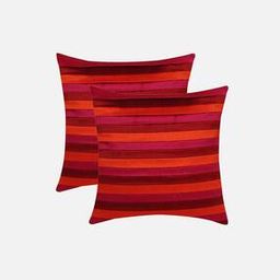 Set of 2 Pleated Colourblock Cushion Covers-37