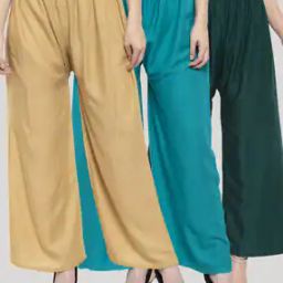 Pack of 3 Palazzos with Elasticated waistband-picture-8