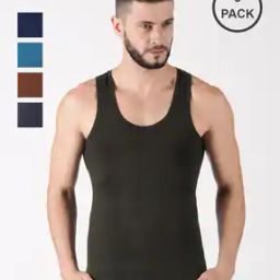 Pack of 5 Men Regular Fit Vests-picture-12