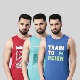 Men Pack of 3 Graphic Print Scoop-Neck Vests-picture-6
