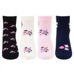 Pack of 4 Floral Print Everyday Socks-image-9
