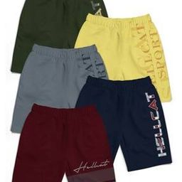 Pack of 5 Typographic Print Shorts with Elasticated Waist-image-56