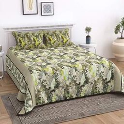 Printed King Size Bedsheet with Pillow Covers-image-4