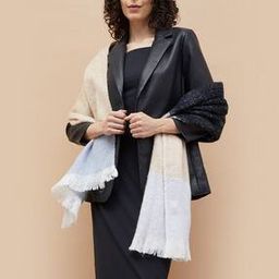 Women Colourblock Stole with Fringe Hem-38