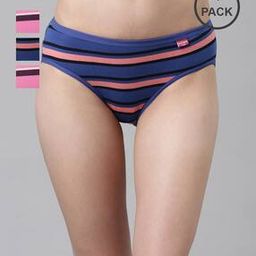 Pack of 4 Striped Low-Rise Bikinis-image-58
