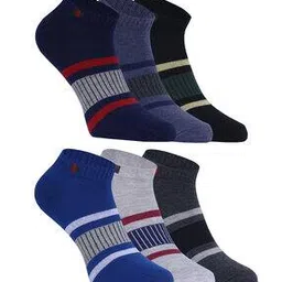 usoxo Pack Of 6 Men Striped Ankle Length Everyday Socks-picture-14