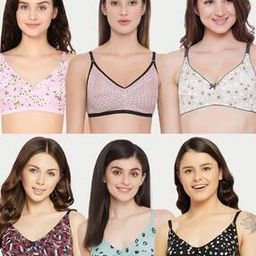 Pack of 6 Geometric Non-Padded Bra-image-63