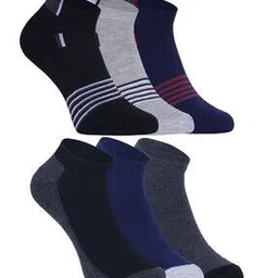 usoxo Pack Of 6 Men Striped Ankle Length Everyday Socks-picture-46