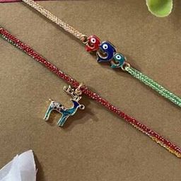 Tie-Up Set of 2 Gold Plated Rakhi-picture-16