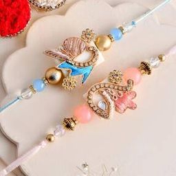 Men Set of 2 Stone-Studded Tie-Up Rakhis-image-86