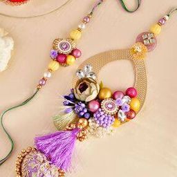 Set of 2 Stone-Studded Bhaiya & Bhabi Tie-Up Rakhis-image-28
