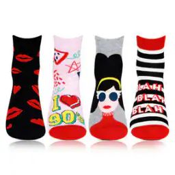 Pack of 4 Printed Ankle-Length Socks-41
