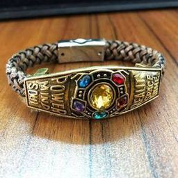 Stone-Studded Metal Bracelet-image-76