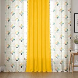 urban space Set of 3 Printed Window Curtains with Eyelets image 1