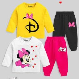 Infants Pack of 2 Mickey Mouse Print T-Shirts & Joggers Sets-5