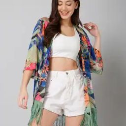 Tropical Print Front-Print Shrug-24