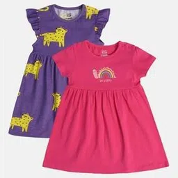 mini klub Girls Pack of 2 Printed Fit & Flare Dresses-picture-10