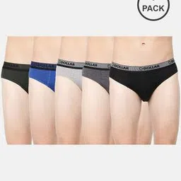 Pack of 5 Men Cotton Solid Double Pouch Support Brief-image-54